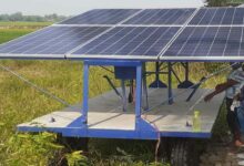 Trolley mounted solar pump scheme