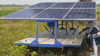 Trolley mounted solar pump scheme